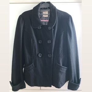 Black, wool, winter coat